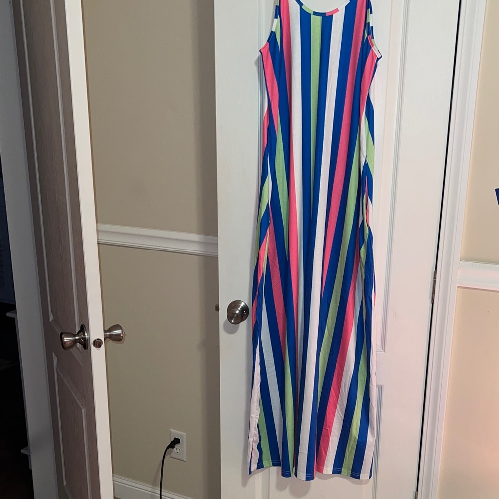 Colorful Striped Maxi Dress